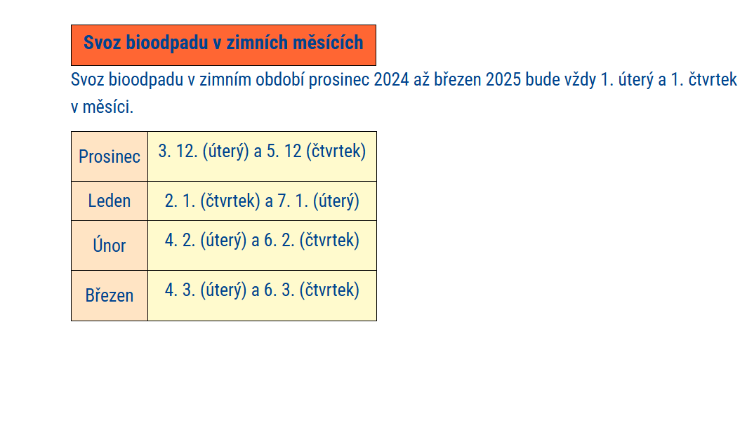 svoz zima bioodpad